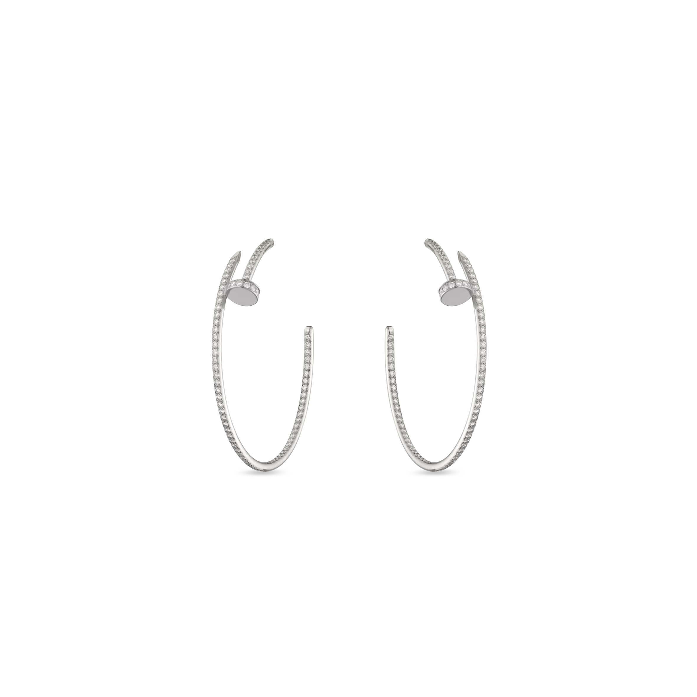CARTIER JUSTE UN CLOU HOOP EARRINGS, LARGE MODEL, PAVED N8515008